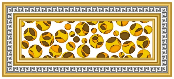 Nyújtsd Plafont Papercut Réteges Körök Háttér Dekoratív Keret Arany Színű — Stock Fotó