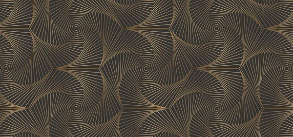 Gouden Kleur Geometrische Motief Zwarte Achtergrond Behang Decoratief Element — Stockfoto