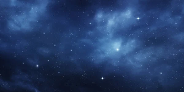 Ragyogó Csillagok Vékony Felhők Között Éjszakai Égen — Stock Fotó