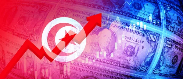튀니지 화살표 데이터 인플레이션 불경기 개념의 — 스톡 사진
