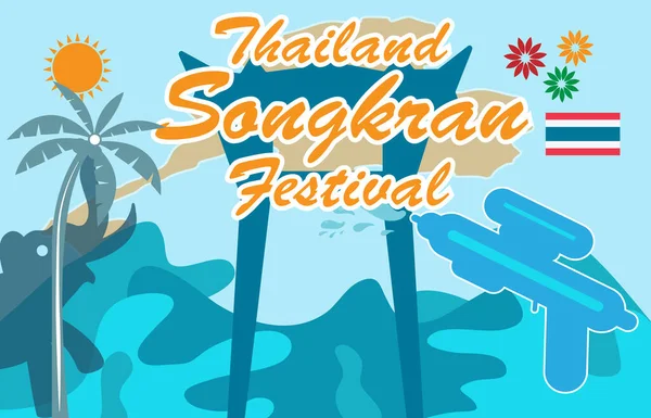 Songkran Festival Thailand New Year Celebration Background — Stock Photo, Image