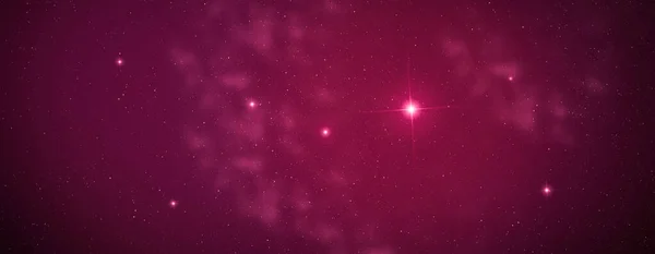 Κόκκινα Φώτα Νεφελώματος Και Κόκκινο Αστέρι Στο Διάστημα — Φωτογραφία Αρχείου