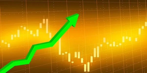 stock image Economic chart showing the rise in gold prices. Financial concept background image.