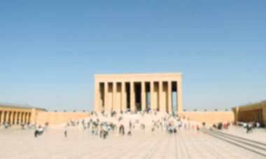 Anitkabir, Mustafa Kemal Atatürk 'ün mezarı bulanıklaştı. Türk ulusal günleri için bulanık arkaplan resmi