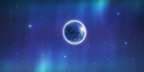 暗い空間で神秘的な惑星 輝く星やスターダスト コスモス 宇宙背景 — ストック写真