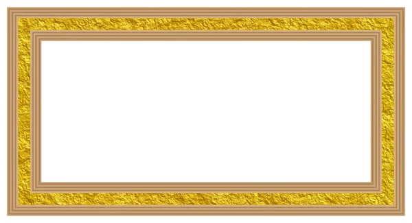 金黄色装饰空白3D框 用于画框和伸展天花板装饰 — 图库照片