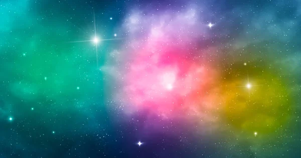 Univerzum Csillagköd Fény Ragyogó Csillagok Térbeli Háttér — Stock Fotó