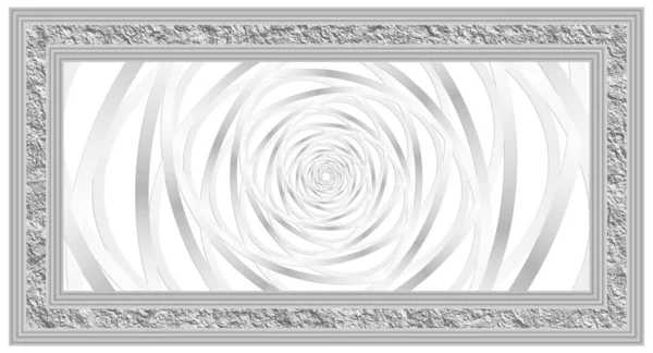 Потолочное Фото Серый Цвет Рамки Спиральные Узоры Растяжение Потолка Украшения — стоковое фото