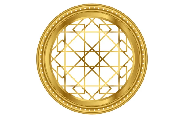 Goldenes Gelbes Kreisförmiges Rundes Deckenornament Motiv Deckendekoration Dekorativ Ausdehnen — Stockfoto