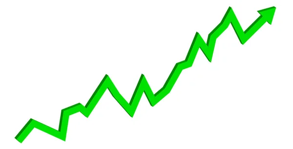 Graph Green Arrow Croissance Concept Augmentation Économie Devises Importation Exportation — Photo