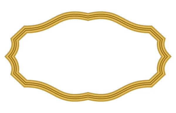 Goldfarbe Geprägter Leerer Vintage Rahmen Auf Weißem Hintergrund Kann Für — Stockfoto