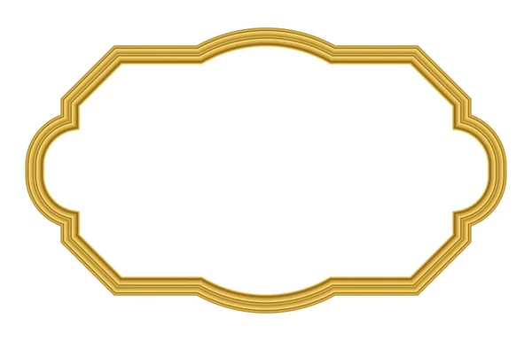 Moldura Decorativa Cor Ouro Vintage Fundo Branco Pode Ser Usado — Fotografia de Stock