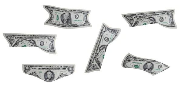 Літаючі Американські Долари Білому Тлі Імідж Економічних Фінансових Концепцій — стокове фото