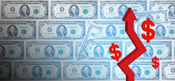 Dolar Amerika Naik Nilai Tukar Dolar Naik Mata Uang Nasional — Stok Foto