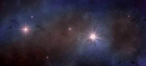 Διαστημική Σκηνή Φώτα Νεφελώματος Και Αστέρια Στον Μακρινό Γαλαξία — Φωτογραφία Αρχείου