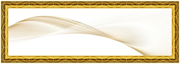 Модель Натяжної Стелі Коридору Декоративна Рамка Золотому Кольорі Унікальний Хвилястий — стокове фото