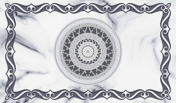 Roztáhnout Strop Tapety Dekorace Obrázek Mramorová Textura Kulatý Mandala Vzor — Stock fotografie