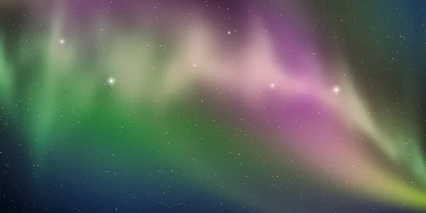 Luces Boreales Magnéticas Púrpuras Verdes Estrellas Brillantes Cielo Nocturno — Foto de Stock