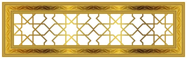 横および長い伸張の天井のイメージ 黄金のイスラム教のモチーフとフレーム 高品質のUv印刷に適しています — ストック写真