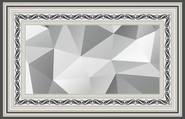 灰色の三角形の背景および装飾的なフレーム 伸張の天井 設計要素および装飾イメージとして使用することができます — ストック写真