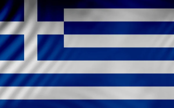 Ondulada Tela Sedosa Bandera Griega —  Fotos de Stock