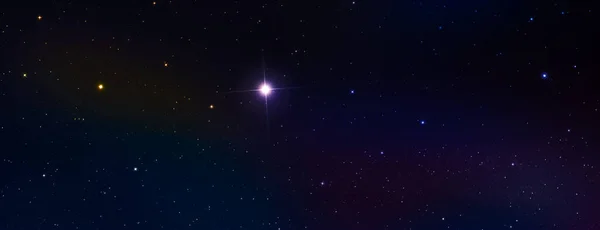 Glänsande Stjärnor Mörk Rymd Panoramautrymdscenen Kosmos Bakgrund — Stockfoto