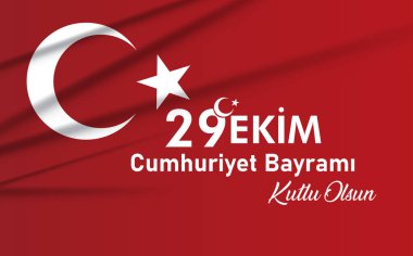 29 Ekim Cumhuriyet Bayrami kutlu olsun. Türk Bayragi bayrağı. Sosyal medya paylaşımı, afiş ve tasarım unsuru olarak kullanılabilir. Çeviri: 29 Ekim Cumhuriyet Günü kutlu olsun.