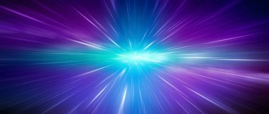 Speed of light in galaxy. Dynamic moving light trails with motion blur effect on dark background. Background for party, celebration, anniversary or graphic designs. Blue and purple neon glitter colors clipart