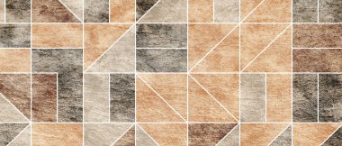 Mozaik fayans deseni, dekoratif desen. Duvar taşı, duvar kağıdı, mutfak, banyo fayansları, tasarım elemanı ve arkaplan resmi için kullanılabilir