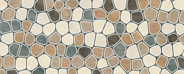 Çok renkli dekoratif mozaik fayanslar. Kusursuz desen. Duvar ve ev dekorasyonu için kullanılabilir..