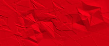 Kırmızı buruşmuş kağıt dokusu. Metin ve resim için boş alan