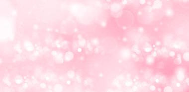 Bulanık pembe Bokeh ışıkları arka planda. Dekoratif arka plan, sevgililer günü konsepti, afiş, reklam ve esnek tavan dekorasyonu için kullanılabilir.