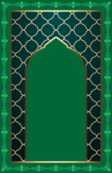 Muslim prayer rug design. Traditional Islamic background design with a Text entry field in the middle.