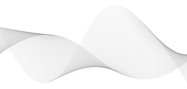 Beyaz arkaplanda soyut gri dalgalı çizgiler. Duvar kağıdı, arkaplan ve tasarım ögesi olarak kullanılabilir.