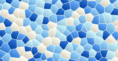 Renkli mavi kabartmalı mozaik desen arka planı. Dekoratif 3d duvar kağıdı ve esnek tavan deseni.