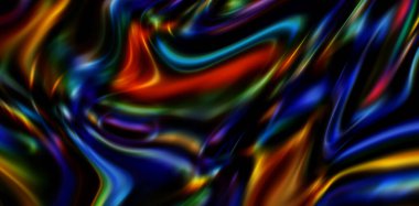 Siyah arkaplanda çok renkli parlak ışıklar