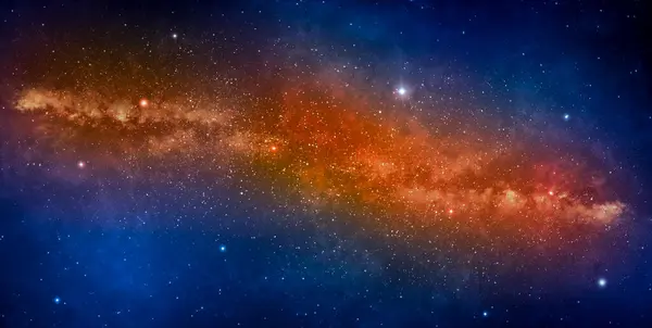 Yıldız kümesi Samanyolu. Sonsuz uzayda büyük parlak bir yıldız alanı. Galaksi arkaplanı.