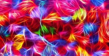 Parlak karışık renkli ışınlar. Soyut fraktal doku arkaplanı. 