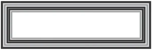 Stretch ceiling image and design element. Black and white decorative 3d horizontal and long blank frame