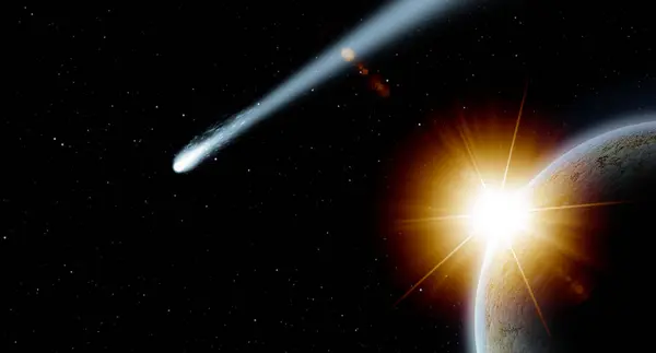 Kuyruklu yıldız gezegenimiz Dünya 'nın yanından geçiyor. Meteor çarpması tehlikesi.