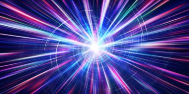 Renkli parlak ışık arka planı. Parlak çizgiler ve ışınlar. 