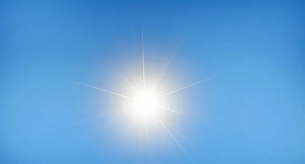 stock image Extremely hot weather. Sun shining in blue sky at noon in summer. Heat wave.