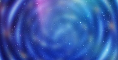 Gece vakti yıldızlı gökyüzünde kuzey ışıkları. Renkli, inanılmaz bulanık ışık yolları.