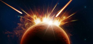 Kurgusal bir kıyamet ve yok oluş sahnesi. Çok sayıda meteor Dünya 'ya yüksek hızda çarpıyor.. 