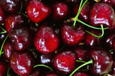 Taze sulu, ıslak, kırmızı, kiraz arkaplanı