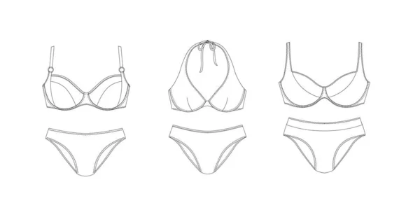 Woman swimwear, technical drawing, template, sketch, flat, mock up. Recycled PA, Recycled PES, Lycra fabric swimwear front view, white color