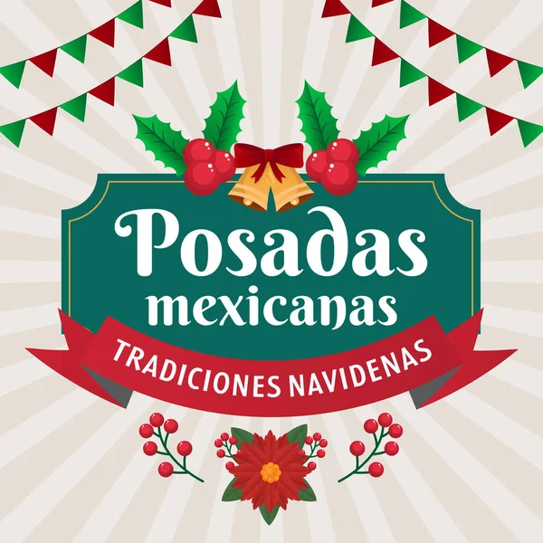 Klasik tasarım posadas mexicanas selamlama illüstrasyonu