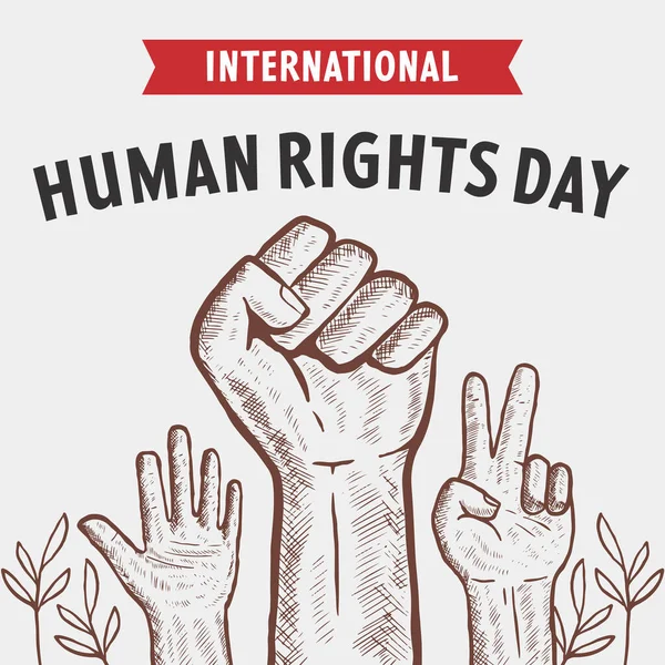 Handgezeichnete Illustration Zum Tag Der Menschenrechte — Stockvektor