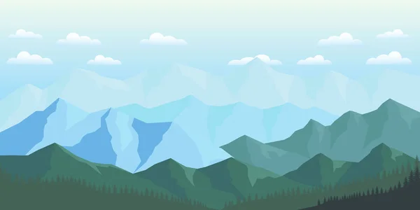 Плоский Дизайн Гірський Ландшафтний Фон Ілюстрація — стоковий вектор