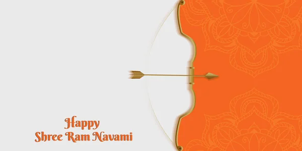 stock vector paper cut style happy Shree Ram Navami horizontal banner